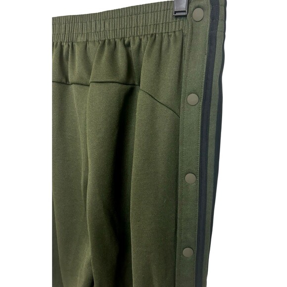 Adidas Track Pants Mens M Snap Button Three Stripe Green Athletic Joggers BR3293 - Picture 5 of 8